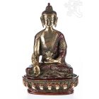Gyógyító Buddha réz szobor, vörös-arany - 20 cm
