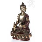 Gyógyító Buddha réz szobor, vörös-arany - 20 cm
