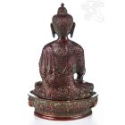 Gyógyító Buddha réz szobor, vörös-arany - 20 cm