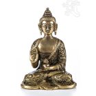 Áldó Buddha réz szobor, matt sárga - 14cm