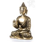 Áldó Buddha réz szobor, matt sárga - 14cm