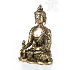 Gyógyító Buddha réz szobor, matt sárga - 14cm