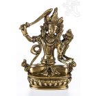 Manjushri réz szobor, matt sárga - 14cm