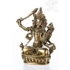 Manjushri réz szobor, matt sárga - 14cm