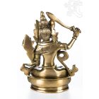 Manjushri réz szobor, matt sárga - 14cm