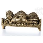 Fekvő Buddha réz szobor, matt sárga - 16cm