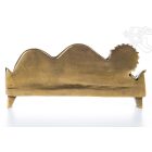 Fekvő Buddha réz szobor, matt sárga - 16cm