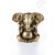 Ganesha réz szobor, matt sárga - 7 cm