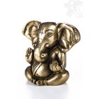 Ganesha réz szobor, matt sárga - 7 cm