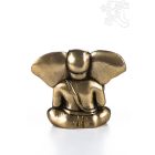 Ganesha réz szobor, matt sárga - 7 cm