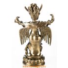 Garuda réz szobor, matt sárga - 21 cm