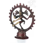 Táncoló Shiva réz szobor, arany-vörös - 9 cm