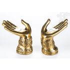 Kéz réz szobor, párban, arany színű - 10 cm