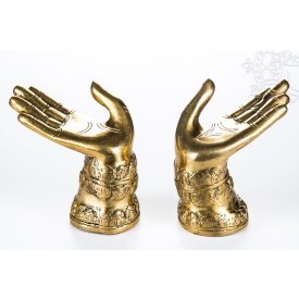 Kéz réz szobor, párban, arany színű - 10 cm