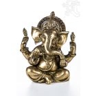 Ganesha réz szobor, matt sárga - 14 cm
