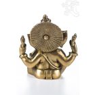 Ganesha réz szobor, matt sárga - 14 cm