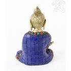 Gyógyító Buddha réz szobor, kővel berakott - 16 cm