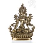 Fehér Tara réz szobor, matt sárga - 21 cm