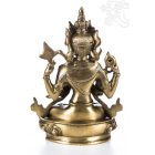 Csenrézi réz szobor, matt sárga - 21 cm