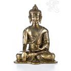 Shakyamuni Buddha réz szobor, matt sárga - 20cm