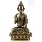 Áldó Buddha réz szobor, matt sárga - 26cm