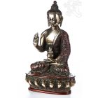 Áldó Buddha réz szobor, arany-vörös - 26cm