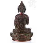 Áldó Buddha réz szobor, arany-vörös - 26cm
