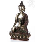 Shakyamuni Buddha réz szobor, arany-vörös - 26cm