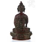 Shakyamuni Buddha réz szobor, arany-vörös - 26cm