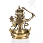 Manjushri réz szobor, matt sárga - 23cm