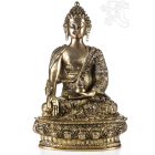 Gyógyító Buddha réz szobor, matt sárga - 30cm