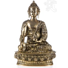 Gyógyító Buddha réz szobor, matt sárga - 30cm