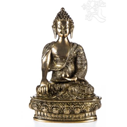 Shakyamuni Buddha réz szobor, matt sárga - 30cm