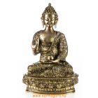 Áldó Buddha réz szobor, matt sárga - 30 cm