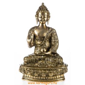 Áldó Buddha réz szobor, matt sárga - 30 cm