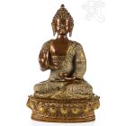 Áldó Buddha réz szobor, nepáli színű - 30cm