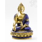 Gyógyító Buddha réz szobor, kővel berakott - 30cm