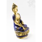 Gyógyító Buddha réz szobor, kővel berakott - 30cm