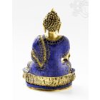 Gyógyító Buddha réz szobor, kővel berakott - 30cm