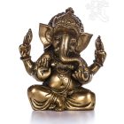 Ganesha réz szobor, matt sárga - 18 cm
