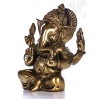 Ganesha réz szobor, matt sárga - 18 cm