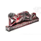 Fekvő Buddha vörös színű rezin szobor - 17 cm