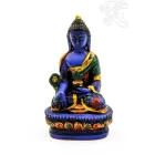 Gyógyító Buddha kézzel festett rezin szobor - 9 cm