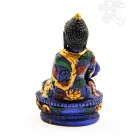 Gyógyító Buddha kézzel festett rezin szobor - 9 cm