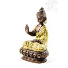 Áldó Buddha réz szobor, arany-bronz - 8cm