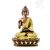 Áldó Buddha réz szobor, arany-bronz - 14cm