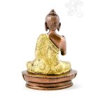 Áldó Buddha réz szobor, arany-bronz - 14cm