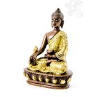 Gyógyító Buddha réz szobor, arany-bronz - 14cm