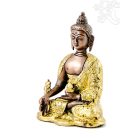 Gyógyító Buddha réz szobor, arany-bronz - 14cm
