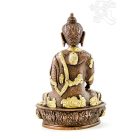 Shakyamuni Buddha réz szobor, arany-bronz - 21cm